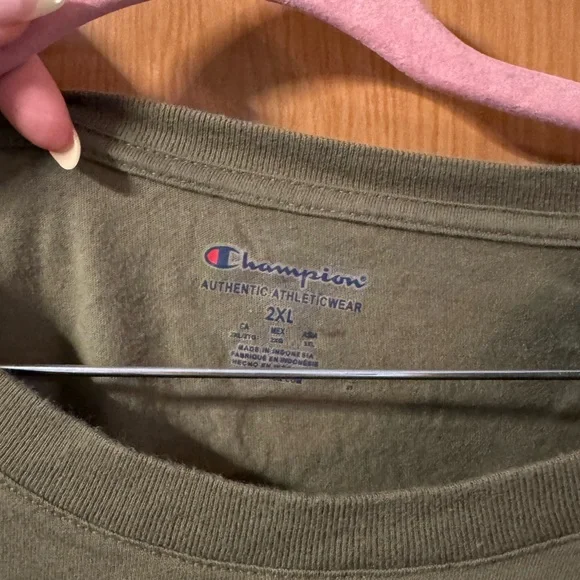 Champion Olive Graphic Tee with Vibrant Design - Picture 2 of 5